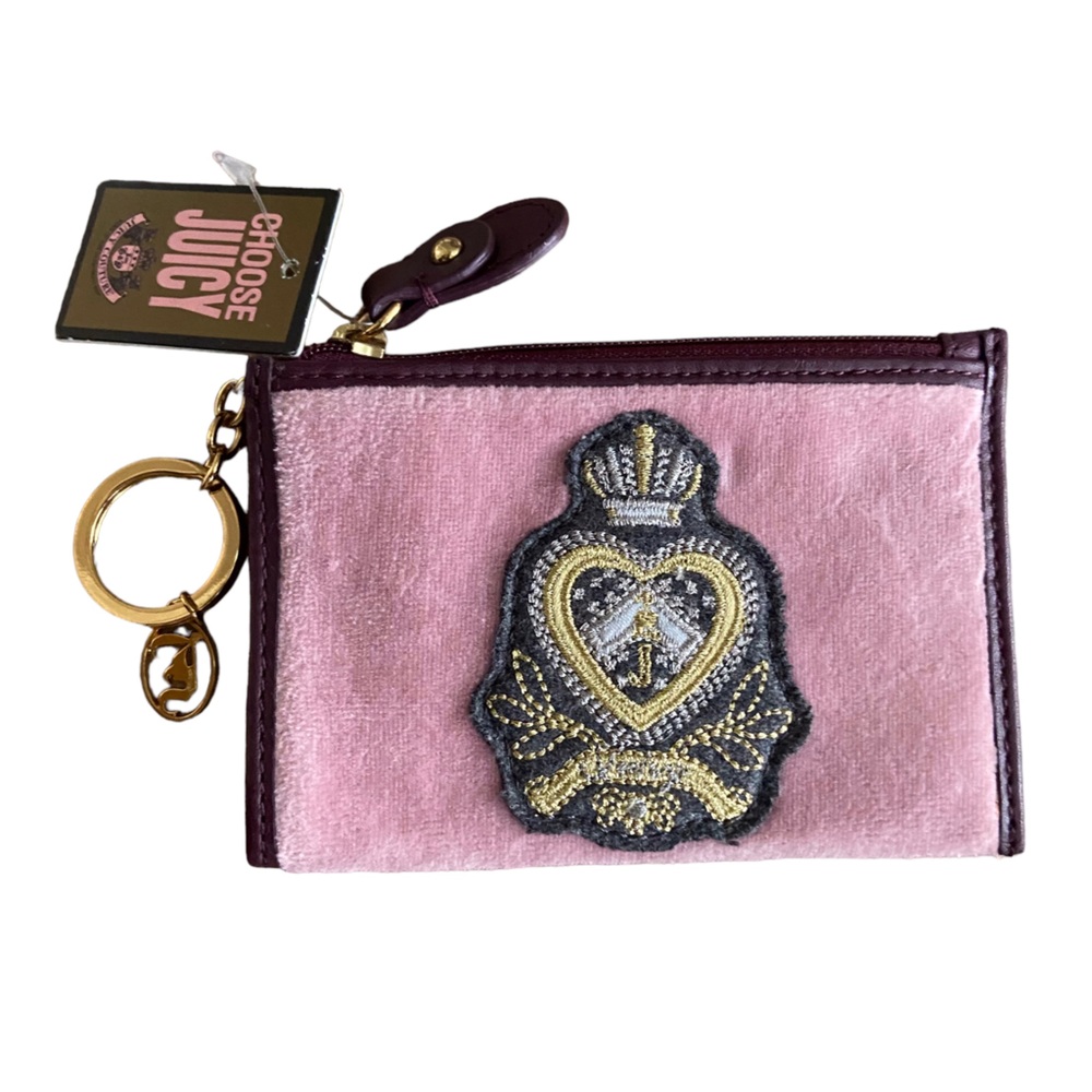 Juicy Couture Velour Tattered Logo Coin Purse Vintage 2010 NEW